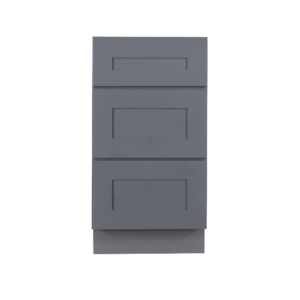 Newport Gray Shaker Base Cabinet with 3 Drawers