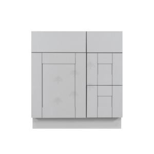 Essex Gray Shaker Vanity Sink Base Cabinet with Drawer Right