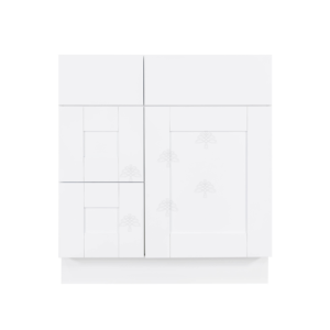 Essex White Shaker Vanity Sink Base Cabinet with Drawer Left