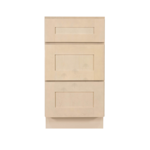 Newport Greige Finish Shaker Base Cabinet with 3 Drawers