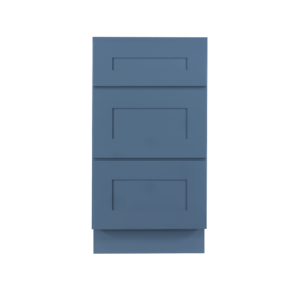 Newport Blue Shaker Base Cabinet with 3 Drawers
