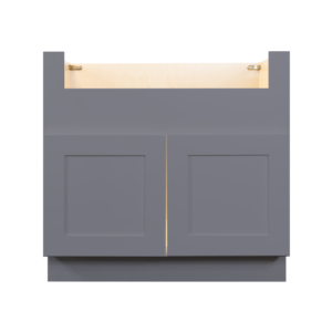 Newport Gray Shaker Farm Sink Base Cabinet