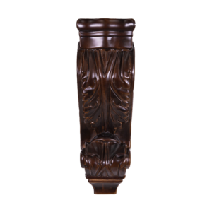 Hartford Espresso Raised Panel Cabinet Corbel Leaf Design Medium