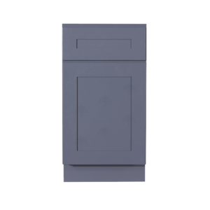 Boston Gray Shaker Base Waste Basket Cabinet W18" H34.5" D24" 1 Drawer, 1 Pull-Out Door, Side Mounted Wastebasket Tray, Double Wastebasket Note: Wastebasket Not Included; Sold Separately