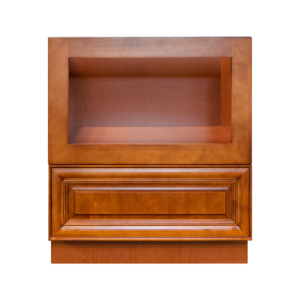 Stamford Warm Brown Raised Panel Base Microwave with Drawer Cabinet