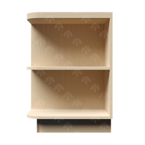 Newport Natural Wood Shaker Base Open Shelf Cabinet Right