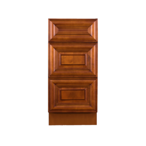 Stamford Warm Brown Raised Panel Vanity Draw Base Cabinet with 3 Drawers
