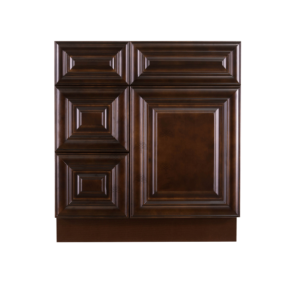 Hartford Espresso Raised Panel Vanity Sink Base Cabinet Drawer Left